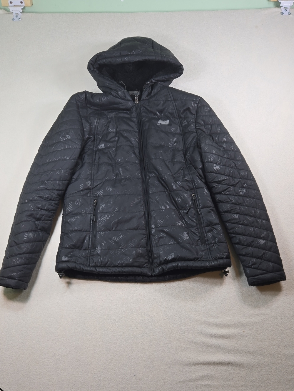 New Balance Women's Black Quilted Hooded Jacket